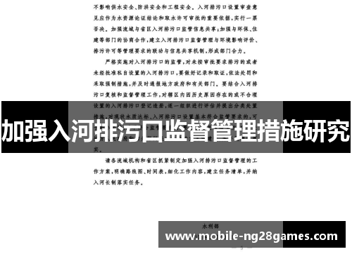 加强入河排污口监督管理措施研究